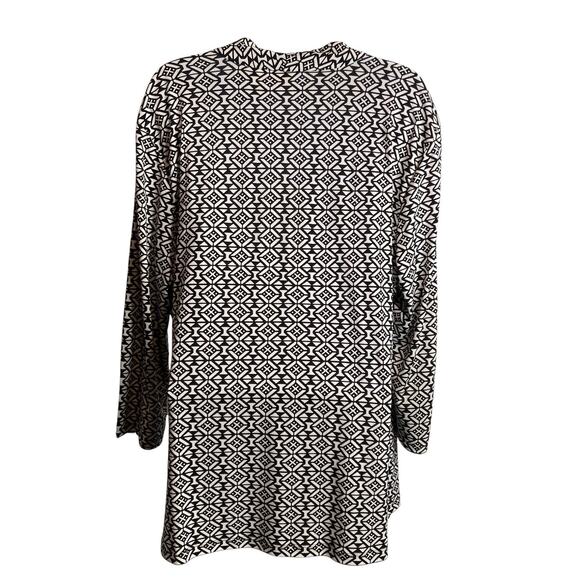 Chico's Women's Black White Geometric Faux Wrap Tunic Top‎ Size 3 XL Old Money - Picture 2 of 10
